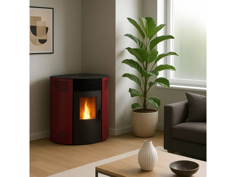 Sannover Eck-Pelletofen Iseos 12,2 kW Bordeaux