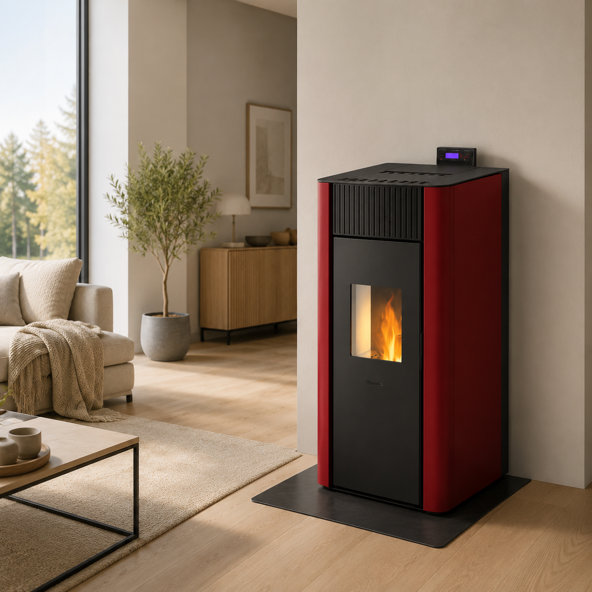 Sannover Pelletofen Anita 7,6 kW Bordeaux