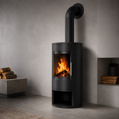 Justus Dauerbrand Kaminofen Austin 5 Speckstein-Verkleidung Schwarz 5 kW