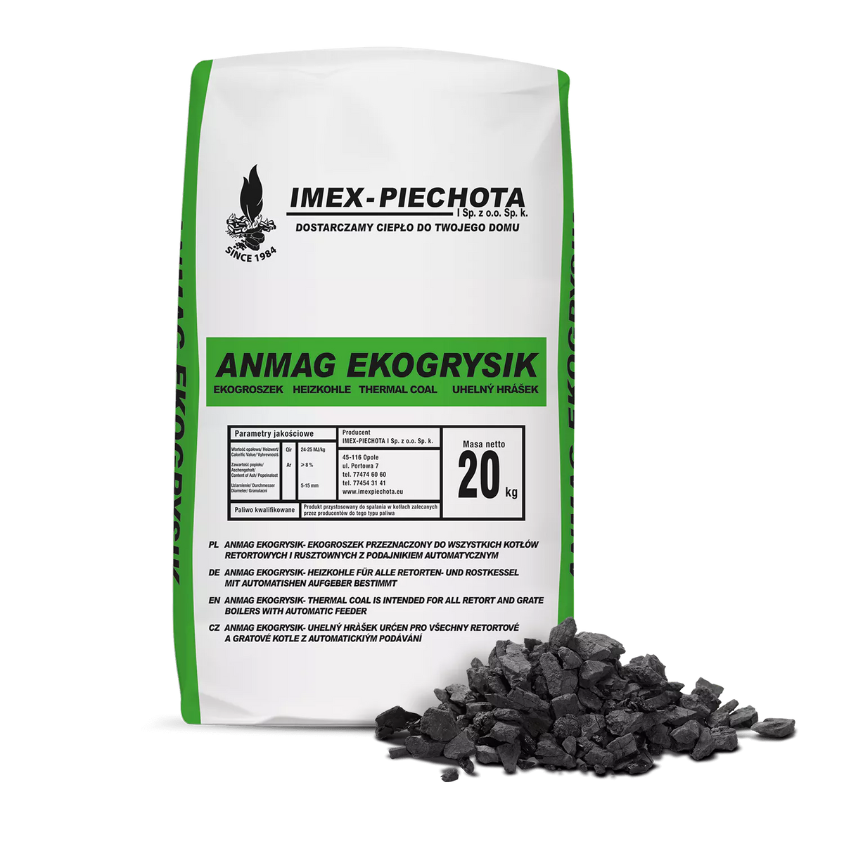 Steinkohle 5 – 15 mm 15 x 20 kg