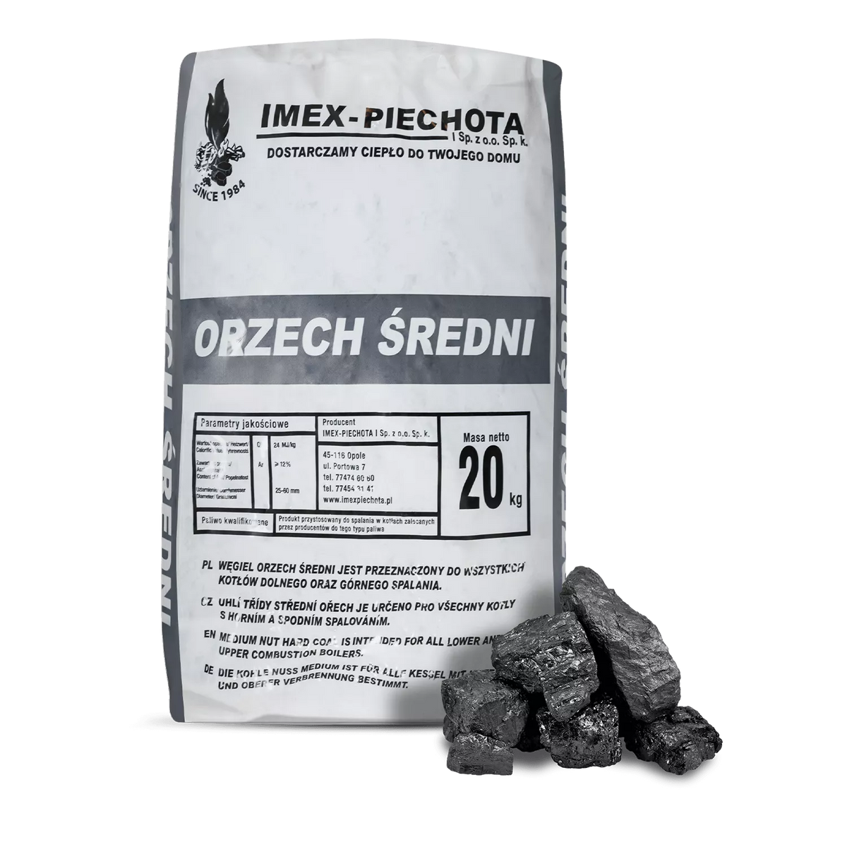 Steinkohle 25 – 60 mm 15 x 20 kg