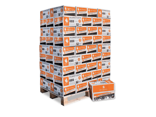 Heizfuxx Nestro M Holzbriketts Hartholz im Karton 12kg x 81 Karton 972kg Palette