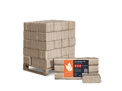 Heizfuxx RUF Original Red Holzbriketts Hartholz 10kg x 30 Gebinde 300kg Palette