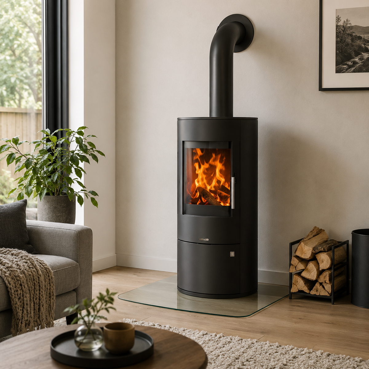 Justus Dauerbrand Kaminofen Austin 5 Speckstein-Verkleidung Schwarz 5 kW