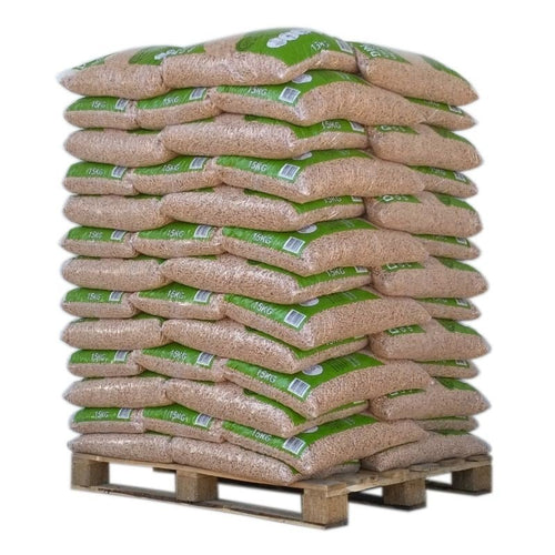 DIN Pellets Holzpellets – 65 × 15 kg Palette – 100 % Nadelholz, DINplus