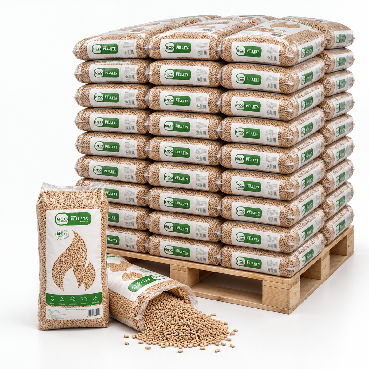 Moulin Bois Energie Holzpellets – 65 × 15 kg Palette – ENplus A1 & PEFC