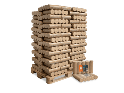 Heizfuxx Nestro XL Blue Holzbriketts Nadelholz 10kg x 96 Gebinde 960kg Palette