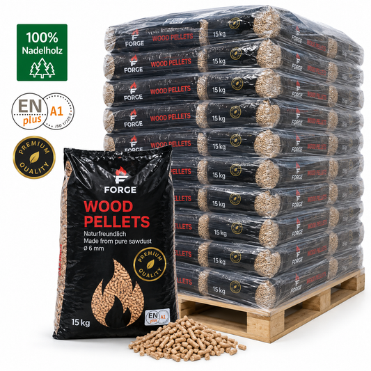 WOODSTOCK Holzpellets – 70 × 15 kg Palette – 100 % Nadelholz, DINplus