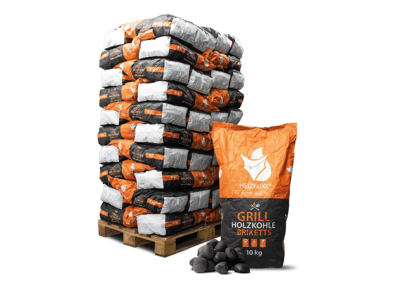 Heizfuxx Grillbriketts 10kg x 60 Sack 600kg Palette
