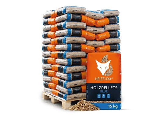 Heizfuxx Holzpellets Blue 15kg x 65 Sack 975kg Palette