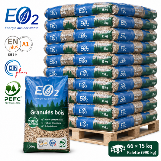 Butagaz Holzpellets – 66 × 15 kg Palette