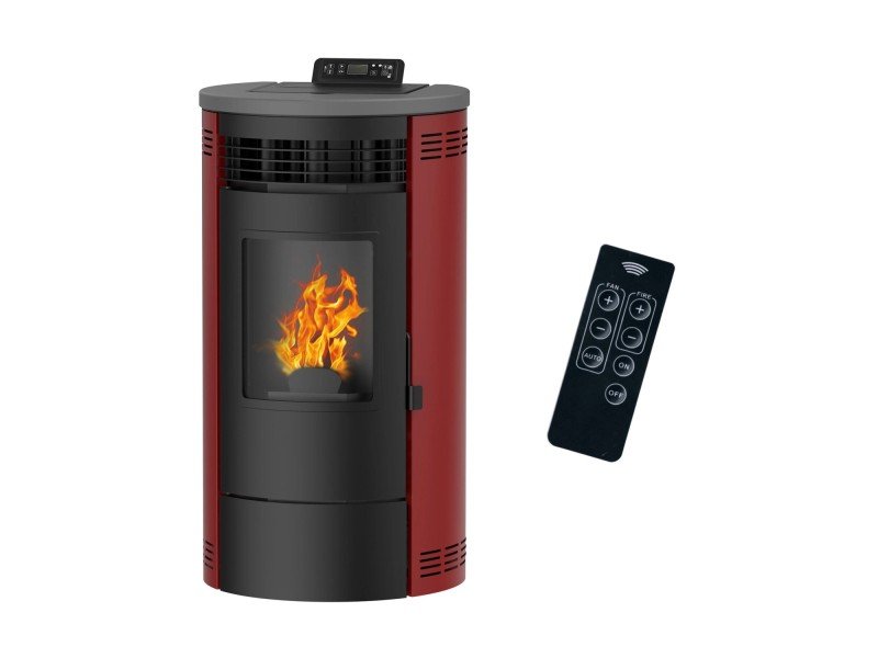 Sannover Luft-Pelletofen Flavia 15 kW Bordeaux